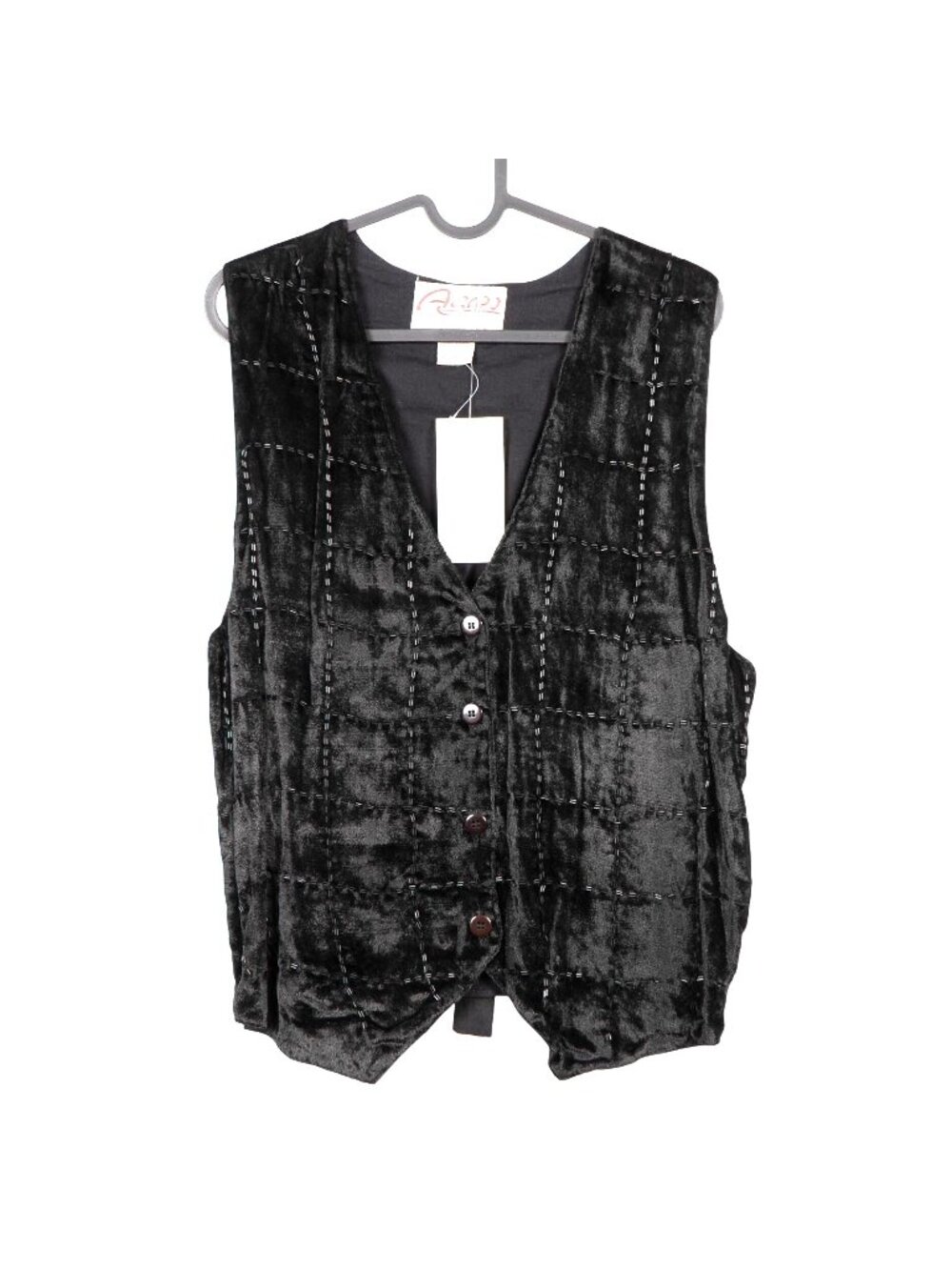Agapo VTG Velvet Vest M Tie Back Black Boho Hippie Whimsigoth Indie Peasasnt